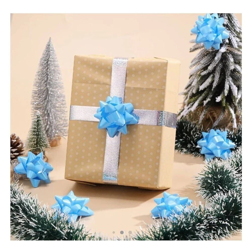 24 Large Gift Bows 3 inches Bows for Gift Wrapping Presents holidays baby blue